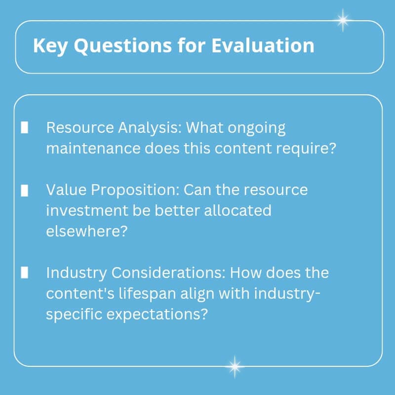 Infographic titled Key Questions for Evaluation