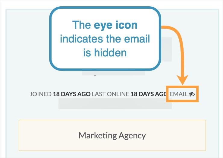 Look for the eye icon to verify your email is hidden.