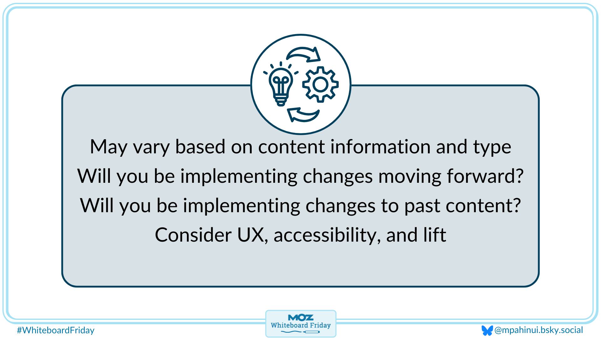 A zoomed in section of the whiteboard for how you can implement change based on feedback data.