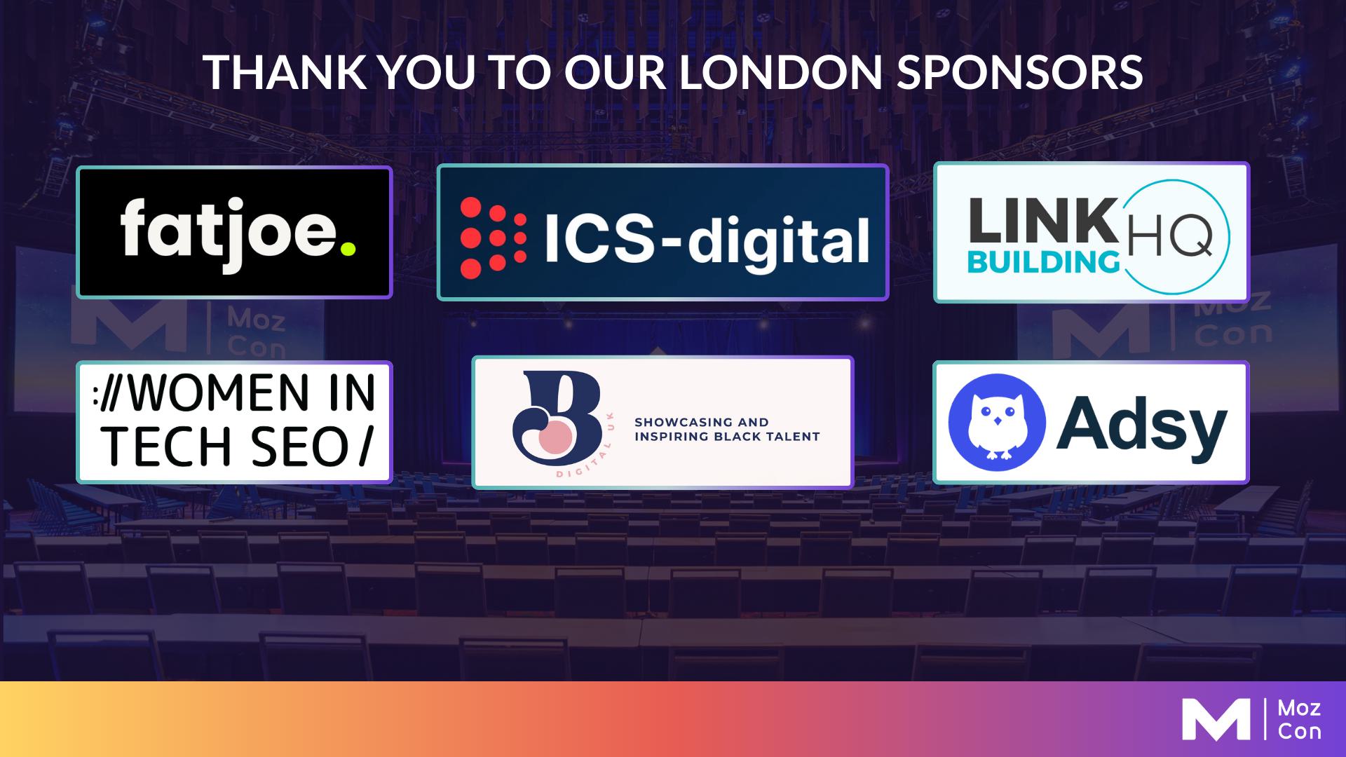 Moz Con London Sponsors