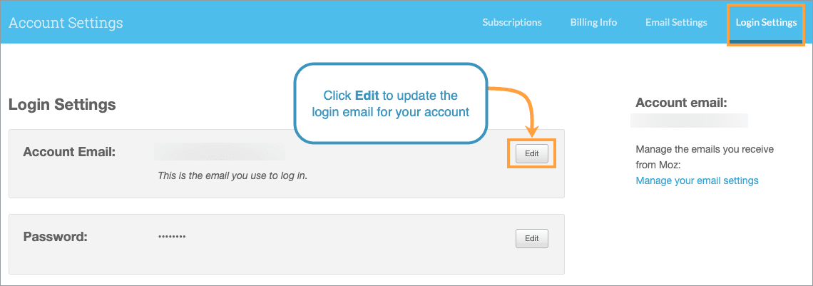 You can update the email address associated with your account via the login settings.