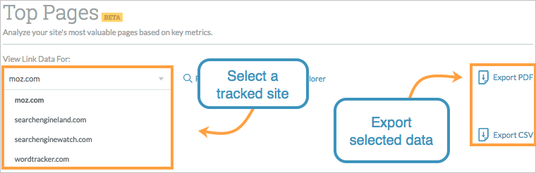 You can export your data to PDF or CSV on the top right.
