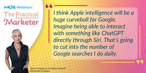 Quote from Lily Ray about Apple Intelligence
