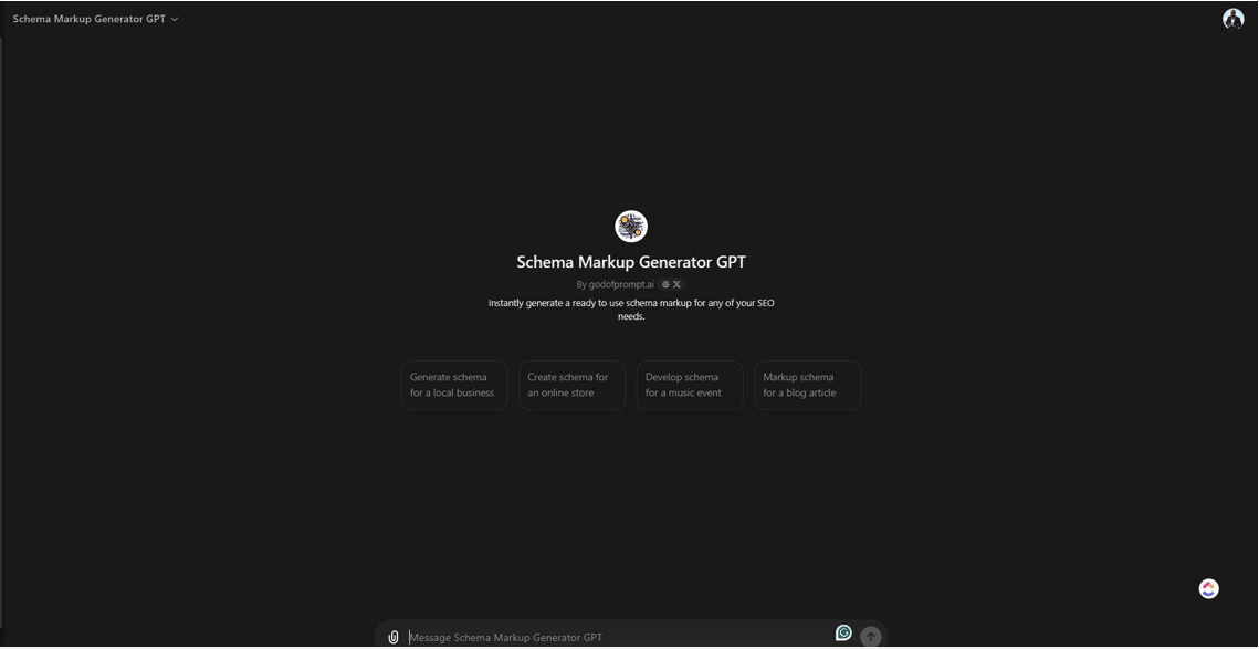 Schema markup generator custom gpt