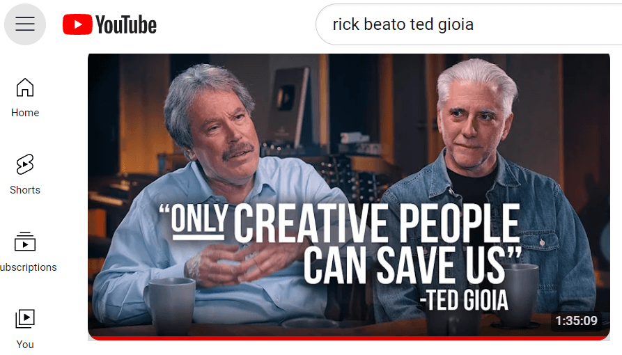 Screenshot of YouTube video of Rick and Ted