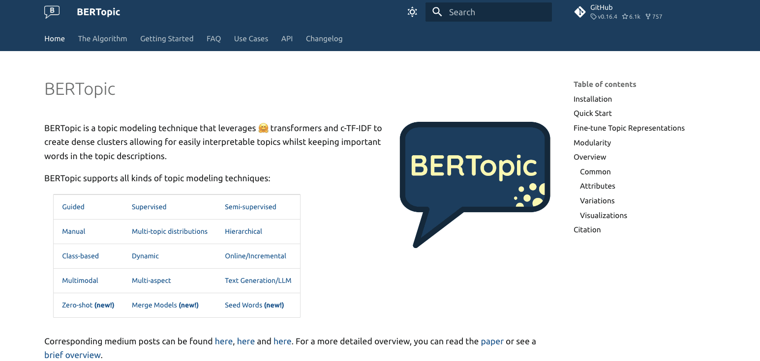 topical clustering with Bertopic